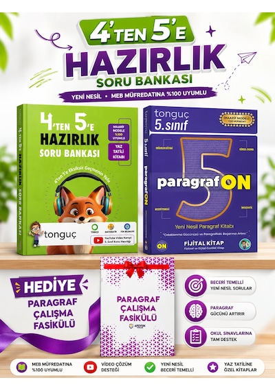 Tonguç 4 Ten 5 E Hazırlık Kitabı + Paragrafon