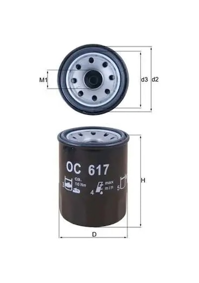 Mahle Oc617 Yag Filtresi 04154pr3e00 15200ph1004 15220ph1014