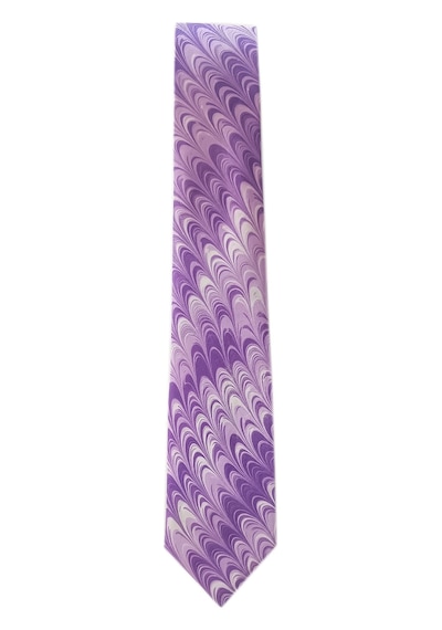 Elifebru Exclusive Handicrafts Ebru Sanatı El Yapımı Eflatun Mürdüm Mor İpek Kravat Ikr 151 Çok Renkli
