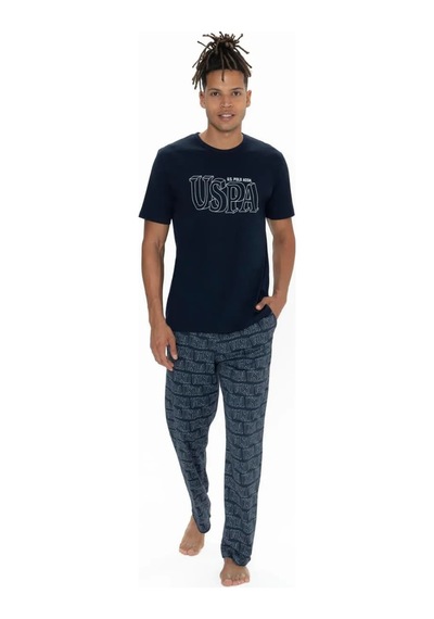 U.s. Polo Assn. Erkek 3'lü %100 Pamuk Pijama Takımı Lacivert M