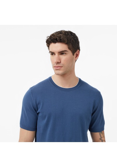 Nautica Erkek Mavi Regular Fit Kısa Kollu Triko Düz S65110t