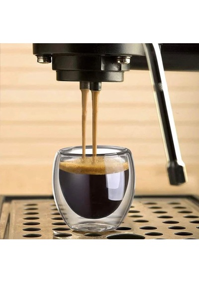 Needd Çift Katmanlı Espresso Cam Bardak Seti 6'lı 80 Ml Borosilikat Double Wall Isı Yalıtımlı Şeffaf