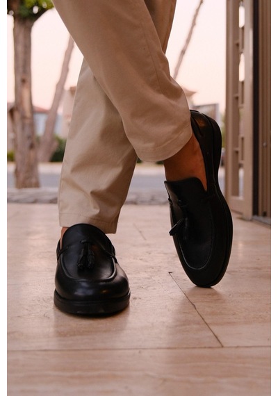 Mubiano Hakiki Deri Mbd100-s Siyah Erkek Loafer & Günlük Ayakkabı Siyah