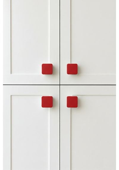 Dolap Kulpu 3,5 X 3,5 Cm Plastik 4 Adet - 30mm Kulp Vidası İle Beraber Gönderilir Kırmızı