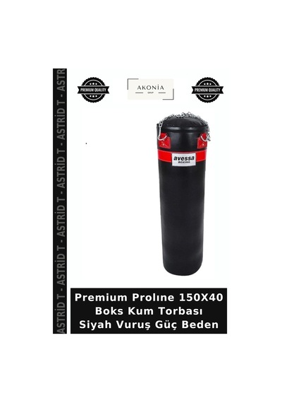 Premium Prolıne 150x40 Boks Kum Torbası Siyah Vuruş Güç Beden