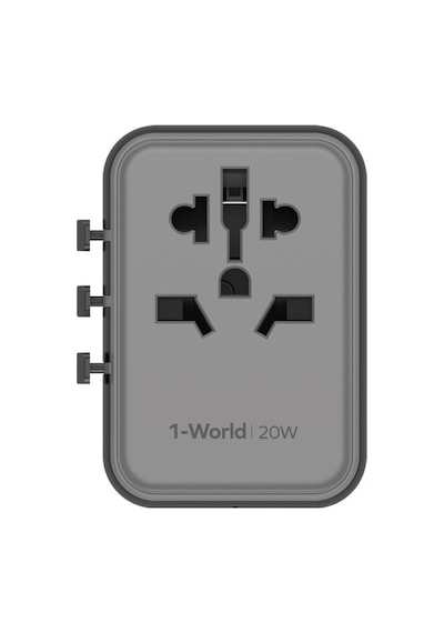 Momax UA11D 1 World 20 W 3 Port + AC Seyahat Adaptörü Siyah