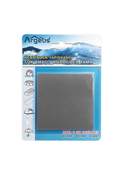 Argeus Yapışkanlı Fiber Çadır Tamir Yaması 4'lü Gri