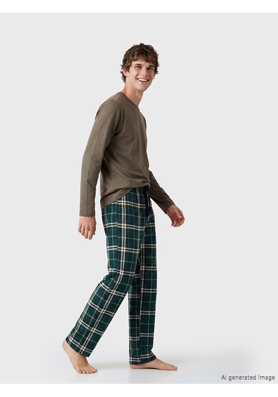 Lc Waikiki Lc Waıkıkı Yeşil Standart Kalıp Ekose Erkek Pijama Altı
