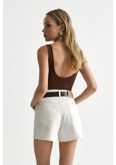 Açelyaokcu Premium Darcy Kare Yaka Bodysuit Kahverengi