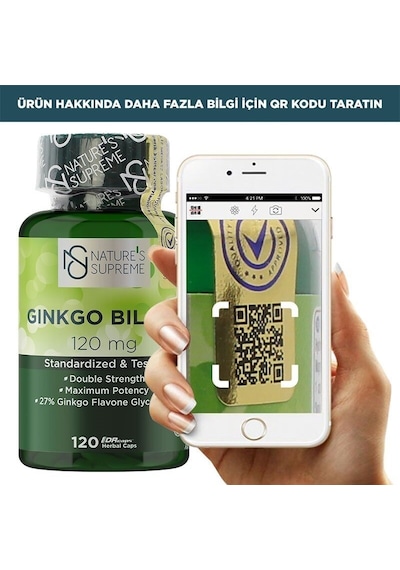 Natures Supreme Ginkgo Biloba 120 Mg 120 Kapsül Aromasiz
