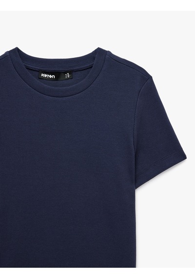 Koton Pamuklu Slim Fit Bisiklet Yaka Kısa Kollu Basic Tişört Lacivert 6sak50472ek Koton Pamuklu Slim Fit Bisiklet Yaka Kısa Kollu Basic Tişört Lacivert 6sak50472ek
