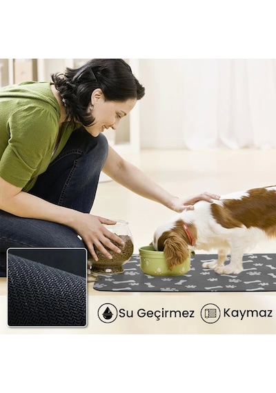Matgo Pati Evcil Hayvan Besleme Matı Pati ve Kemikli Mama Paspası 60 x 40 CM