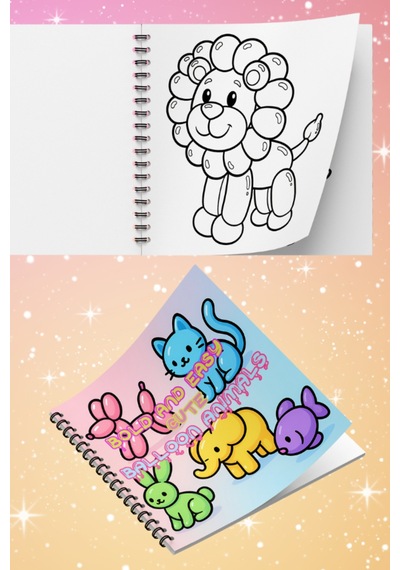 Cute Balloon Animals Bold And Easy 20x20 Cm Büyük Boyama Kitabı, Çocuklar Ve Yetişkinlere