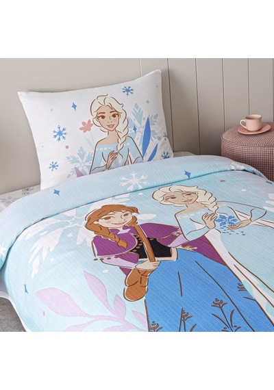 Taç Lisanslı Disney Frozen Family Tek Kişilik Pamuk Pike Takımı 000000001000049935 Çok Renkli