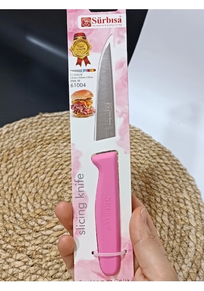 Sürmene 61004 Mutfak Bıçağı 9,50 Cm Pembe Çok Renkli