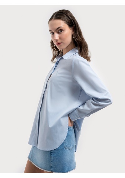 Loose Fit Kadın Gömlek U.kol Lacivert