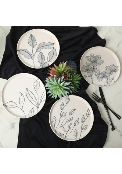 Leaf Traces Nordıc Pasta Tabağı 22 Cm 4 Adet / 22881-82-83-85 Açık