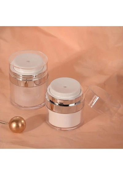 Hava Almayan Basınçlı Hava Geçirmeyen Krem Losyon Kavanozu 50 Ml Şeffaf 6 X 6 X 8 Tekli Krem Kavanoz