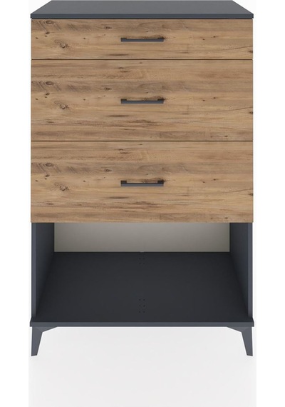 Hyperion Dolap 3 Çekmeceli 88x44x134 Antrasit-çam Antrasit