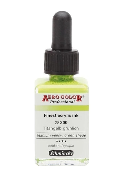 Schmincke Aero Color Akrilik Mürekkep 28 Ml. 200 Titanium Yellow Green Shade Diğer