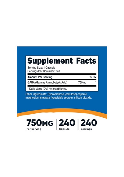 Nutricost Gaba 750 Mg 240 Capsul