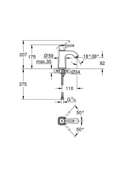 Grohe Grandera Tek Kumandalı Lavabo Bataryası M-Boyut 23310000