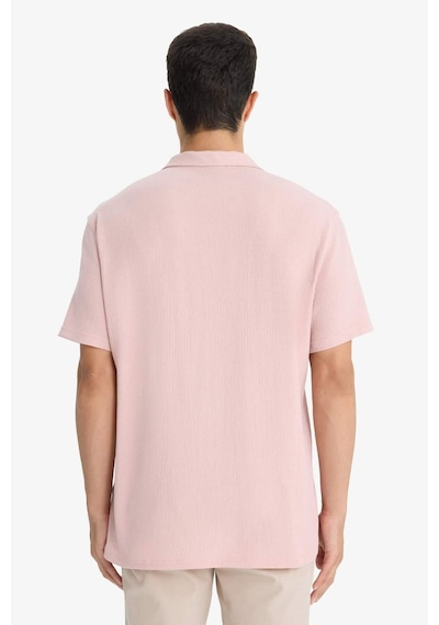 Defacto Modern Fit Polo Yaka Penye Kısa Kollu Gömlek C4125ax25smbr134 Pembe