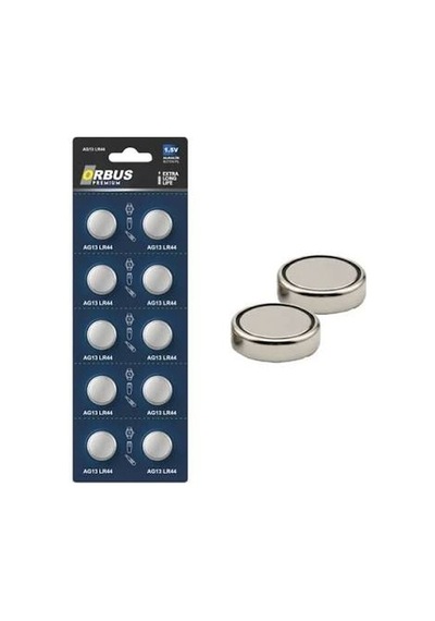 Orbus Ag13 Lr44 1.5v Alkalin Düğme Pil - 1 Paket 10 Pil