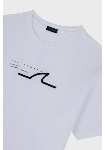 Paul & Shark Erkek T Shirt 24411053 010 Beyaz Beyaz