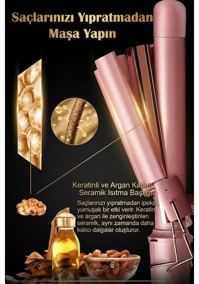 Hairens HRS-190 Wag Ve Su Dalgası Saç Maşası 25 MM