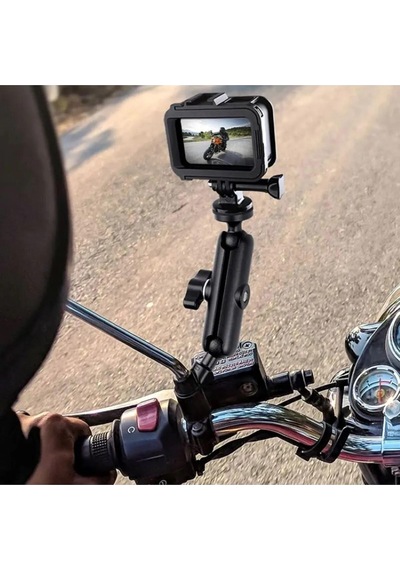 Motosiklet Bisiklet Ayna Montajlı Aksiyon Kamera Tutucu Tüm Kameralar Ile Uyumlu