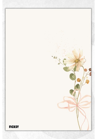 A5 Çiçek Bloknot Çizgisiz Defter - 50 Yaprak - Memopad - Notepad - Not Defteri - Not Kağıdı - 3077 Çok Renkli