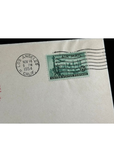 1954 Amerika'dan İskandinavya'ya İlk Uçuş İlk Gün Zarf Fdc Varış Damgalı Uçak Postası Airmail  Teşhir Ürün