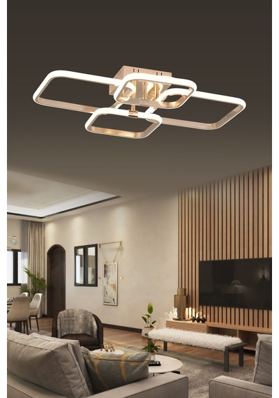Pl 01 4 Model Gold 3 Renkli Salon Ve Oturma Odası İçin İdeal Alüminyum Avize, 65x10 Gold