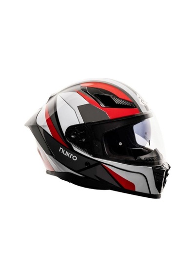 Nukro 853 Shine Red Blue Full Face Kapalı Motosiklet Kaskı