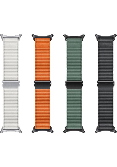 Kilifone - Samsung Watch Ultra 47mm Uyumlu - Kordon Naylon Kumaş Hasır Örgülü Kordon Krd-120 - Yeşil