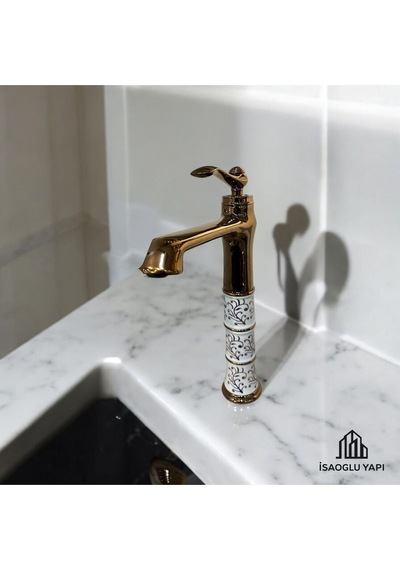 İsaoğlu Yapı Bakır Çanak Lavabo Bataryası Bronz Çanak Armatür Vintage Model Bakır