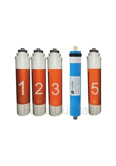 Filtre Dünyası Waterlife Su Arıtma Cihazına Uyumlu Filtre 5Li Set Vontron