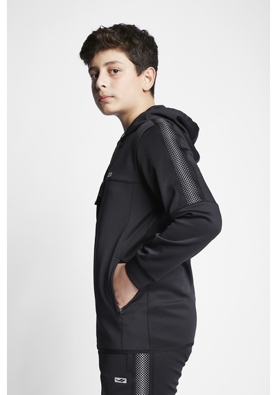 Lescon Siyah Çocuk Fermuarlı Kapüşonlu Sweatshirt 23b-3109