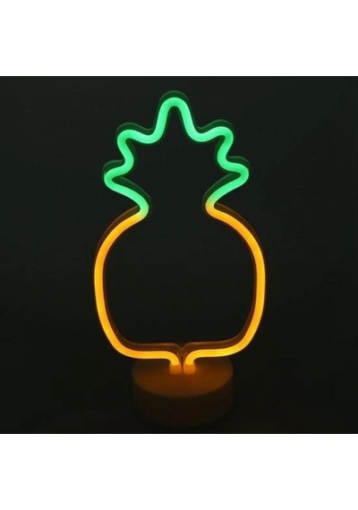Dekoratif Ananaslı Neon Led Masa Ve Gece Lambası Hediyelik Lamba Çok Renkli