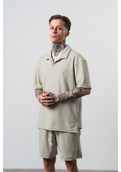 Erkek Respire Relined Yazılı Regular Fit T-shirt Çağla