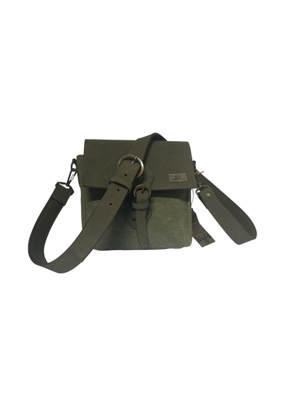 Old Cotton Cargo Kaliteli Su Geçirmez Unisex Küçük Kanvas Günlük Postacı Çantası 20 Cm X 20 Cm Haki