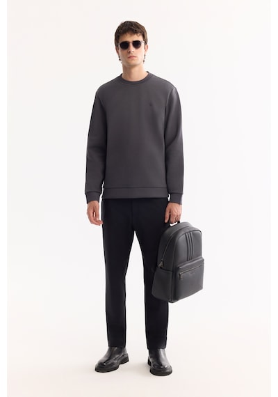 Avva Erkek Antrasit Bisiklet Yaka Pamuklu Bi-stretch Regular Fit Sweatshirt A52y1271