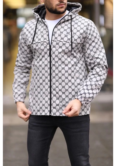 Tarzyeri Unisex Kapüşonlu İçi Astarlı Yağmurluk - Gri 001