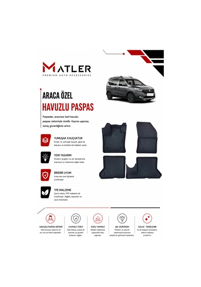 Dacia Dokker 2012 Model 4d Ekstra Havuzlu Paspas