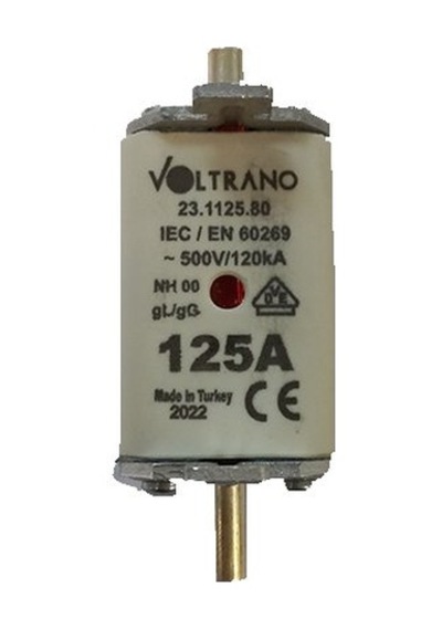 Voltrano Kale Porselen 125a 00 Boy Bıçaklı Sigorta Buşonu Nh00