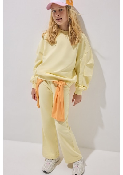 Defacto Bisiklet Yaka Sweatshirt Ve Nervürlü Pantolon 2li Takım Kız Çocuk I3868a826auyl498 Sarı-yl498 Defacto Bisiklet Yaka Sweatshirt Ve Nervürlü Pantolon 2li Takım Kız Çocuk I3868a826auyl498 Sarı-yl498