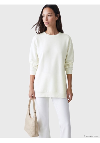 Lcw Everyday Bej Oversize Soft Touch Kadın Tunik