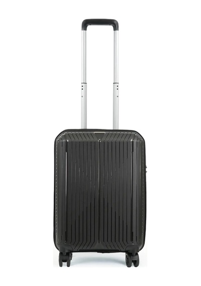 Ground Dikey Çizgili 3'lü Set Valiz 10728 Siyah - Gri