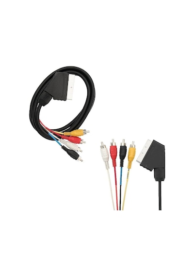 Scart 4 Rca Kablo, 1.2 Metre, 8 Mm, Siyah Belirtilmemiş